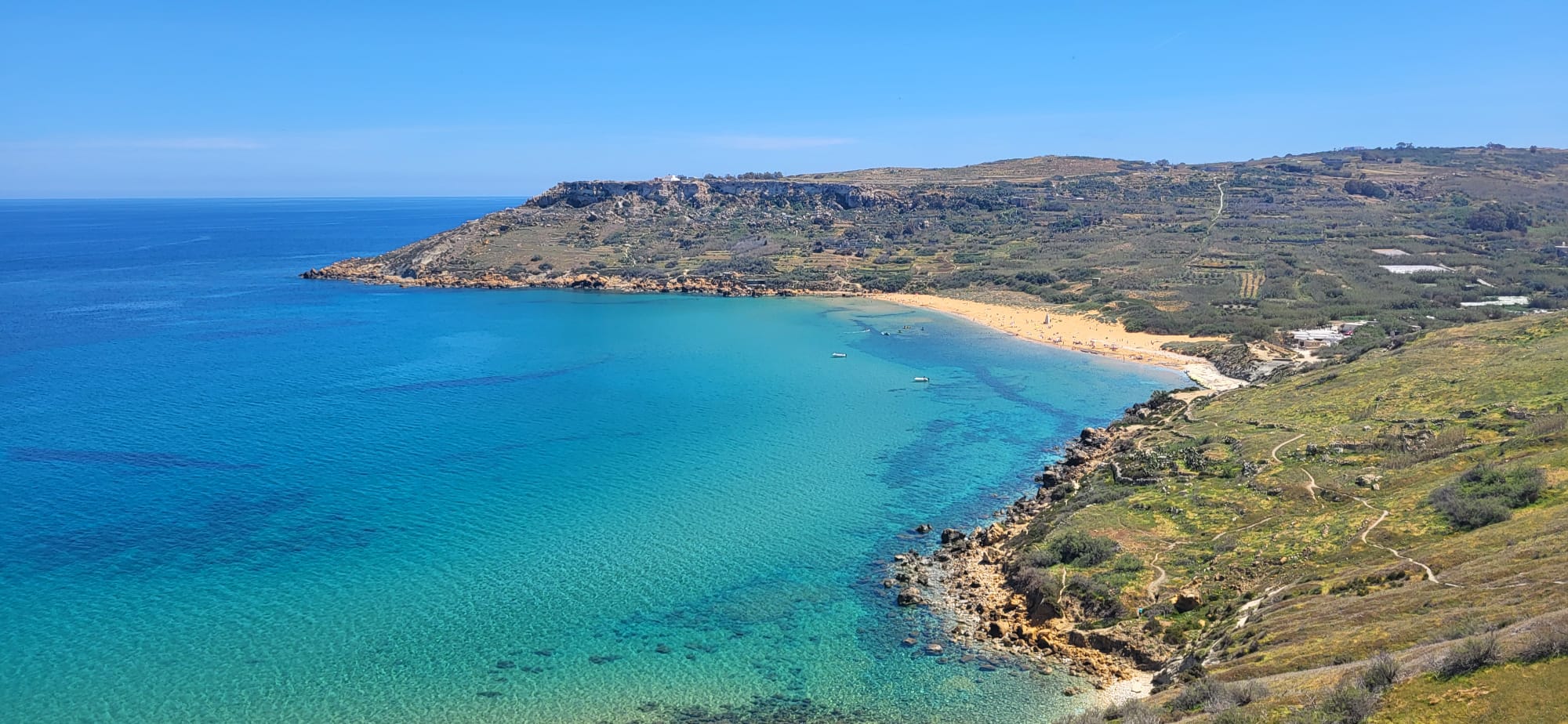 Ramla Bay - Gozo's golden sand beach.